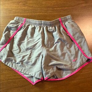Nike Girls Gray and Pink Running Shorts